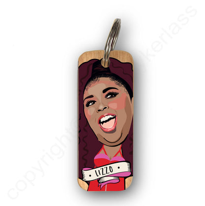 Lizzo Character Wooden Keyring by Wotmalike