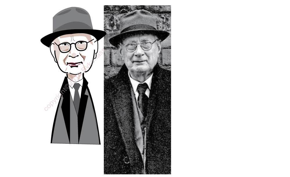 L.S. Lowry Character Wooden Keyring by Wotmalike