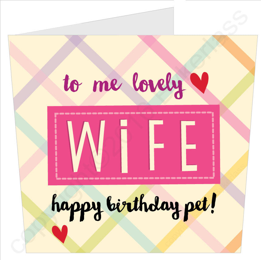 To Me Lovely Wife Happy Birthday Pet Card by Wotmalike