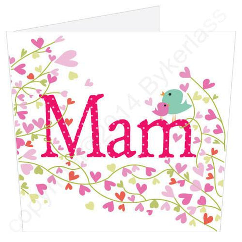 Mam Flowers Birdie Mothers Day Card -  (MB4) Large Card