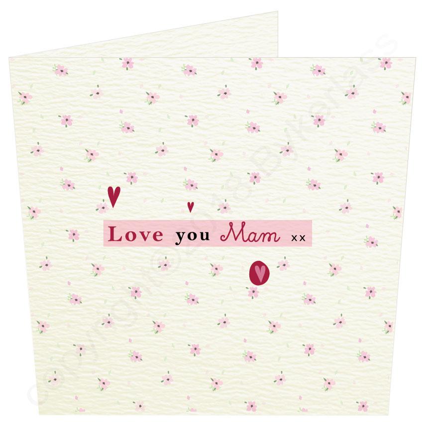 Love You Mam Card by Wotmalike