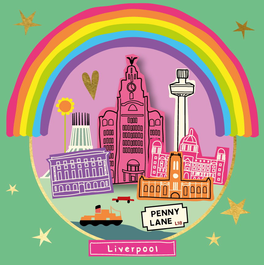 Liverpool Rainbow Card by Wotmalike