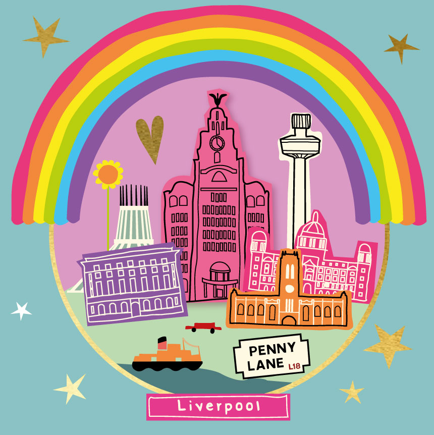 Liverpool Rainbow Card BLUE by WOtmalike