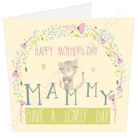 Happy Mothers Day Mammy Cat (MB6) Large Mothers Day Card - s