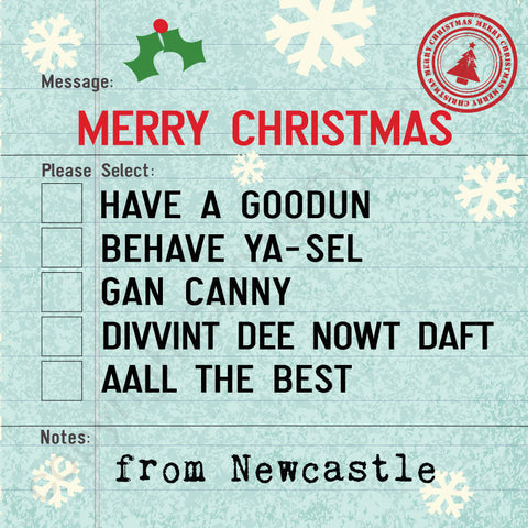 Christmas North East Options Card - Newcastle ---`MBX19G