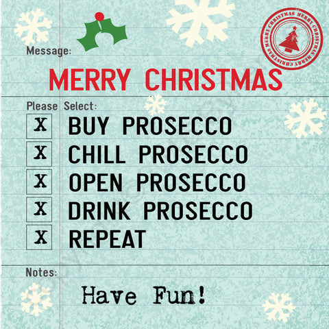 Christmas Options PROSECCO Card --- MBX19B