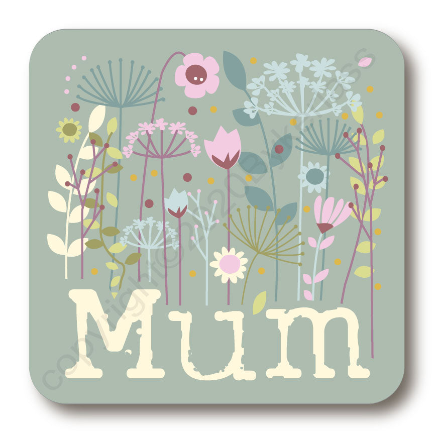 Mum Floral Coaster by Wotmalike