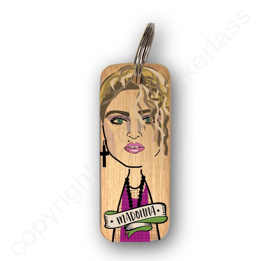 Madonna Character Wooden Keyring by wotmalike