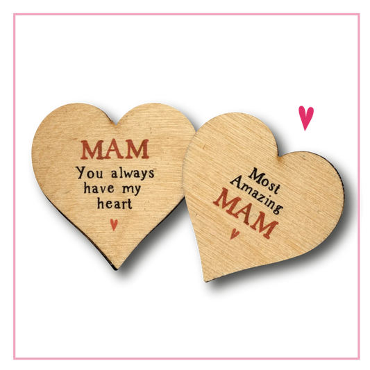 Mam Wooden Heart Keepsake