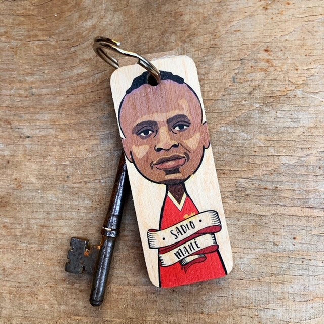 Sadio Mané Character Wooden Keyring by Wotmalike