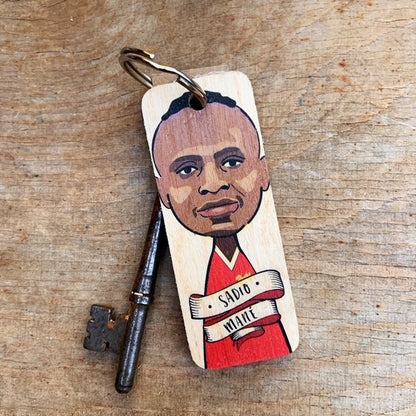 Sadio Mané Character Wooden Keyring by Wotmalike