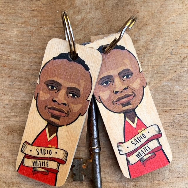Sadio Mané Character Wooden Keyring by Wotmalike