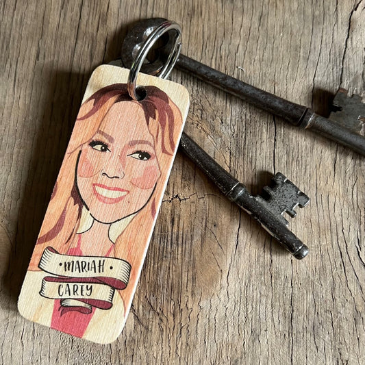 Mariah Carey - Character Wooden Keyring