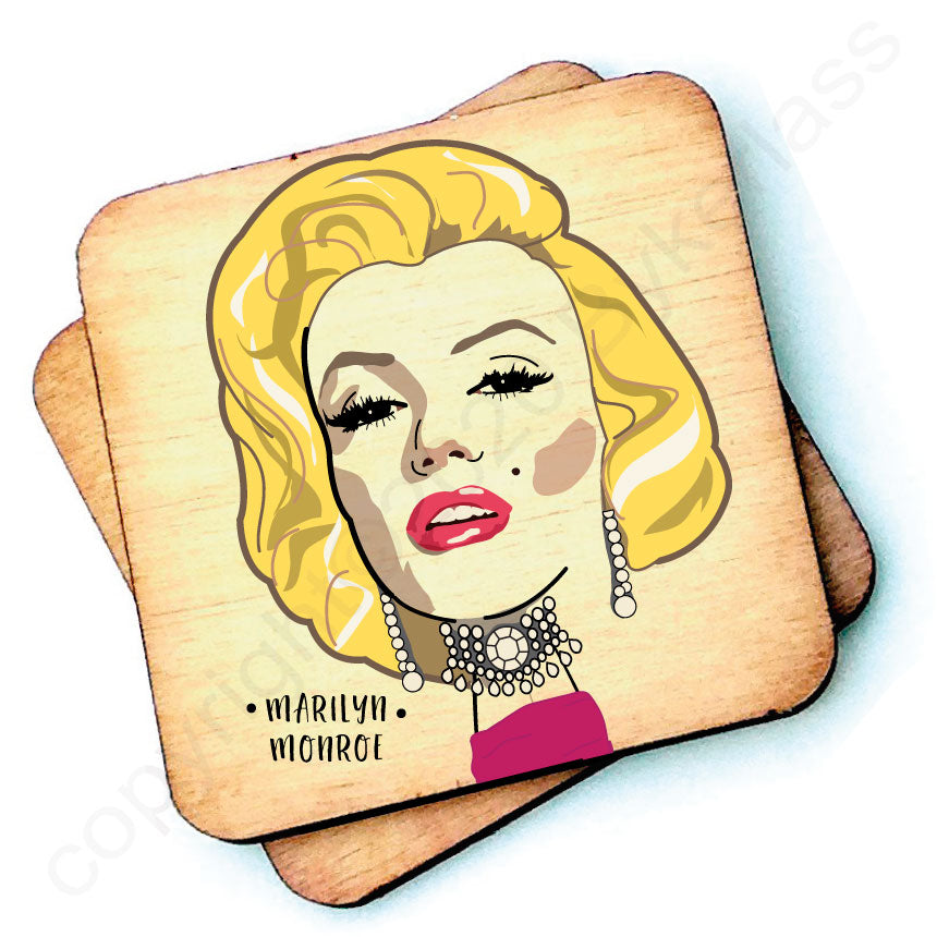 Marilyn Monroe - Character Wooden Coaster  by wotmalike