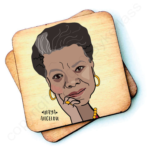 Maya Angelou - Character Wooden Coaster - RWC1