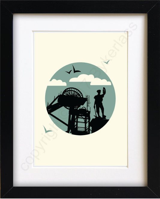 Miner Portrait Print - Industry Mounted Print by Wotmalike