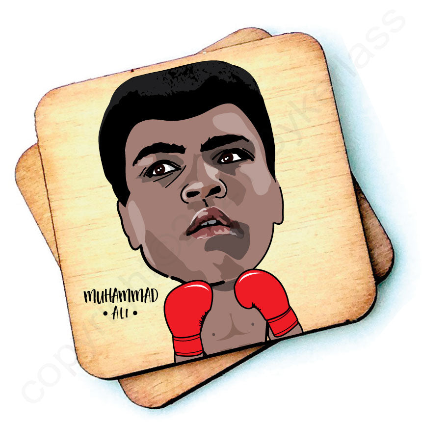Muhammad Ali - Character Wooden Coaster by Wotmalike