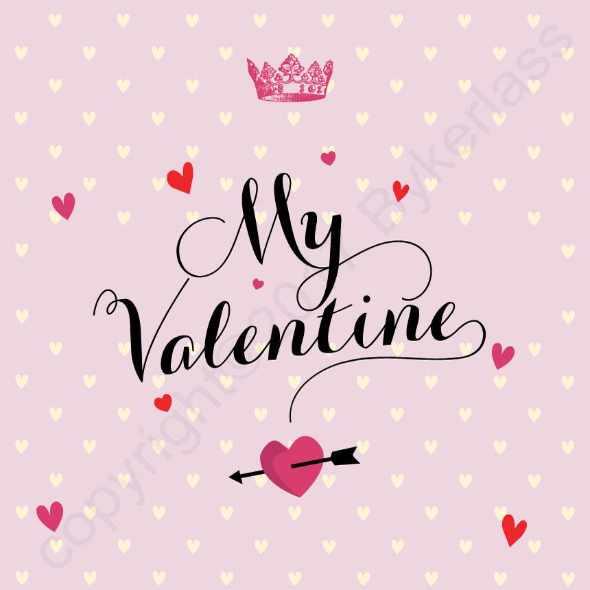My Valentine - Pink Valentines Card by Wotmalike