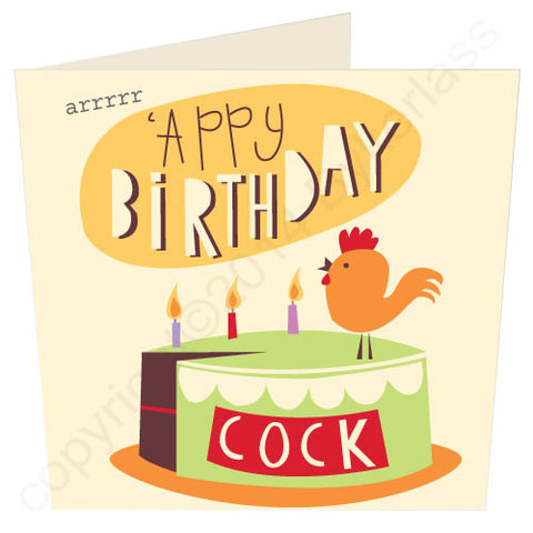 'Appy Birthday Cock - North Divide Birthday Card (ND13)