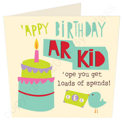 'Appy Birthday Ar Kid - North Divide Birthday Card (ND6)