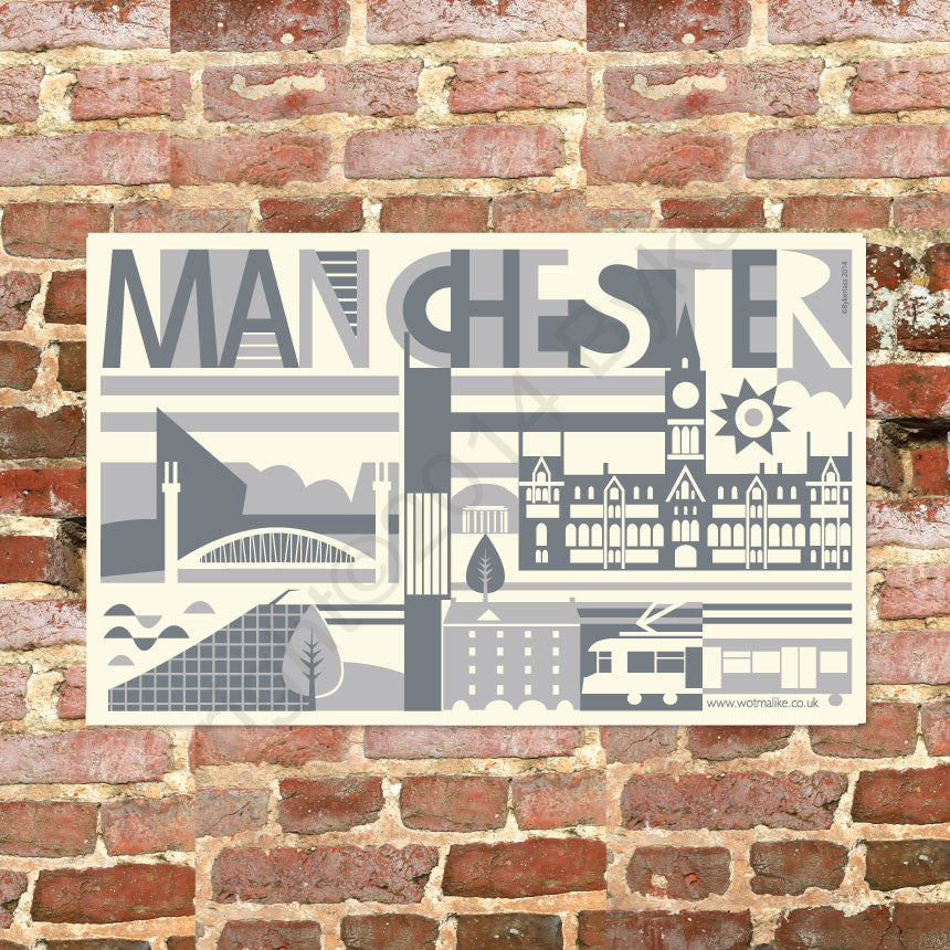 City Scape Manchester City Tea Towel