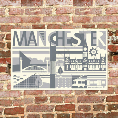 City Scape Manchester City Tea Towel