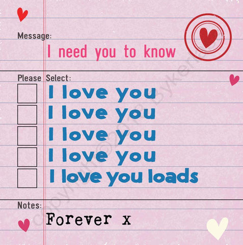 I Need To Know Options Valentines Card (MBV5-2)