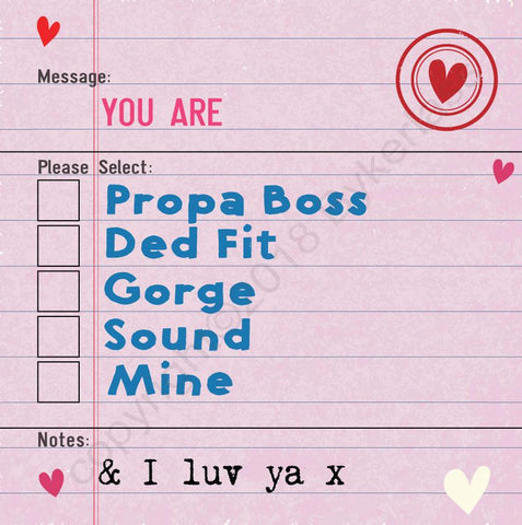 Scouse You Are - Options Valentines Card (MBV5-7)