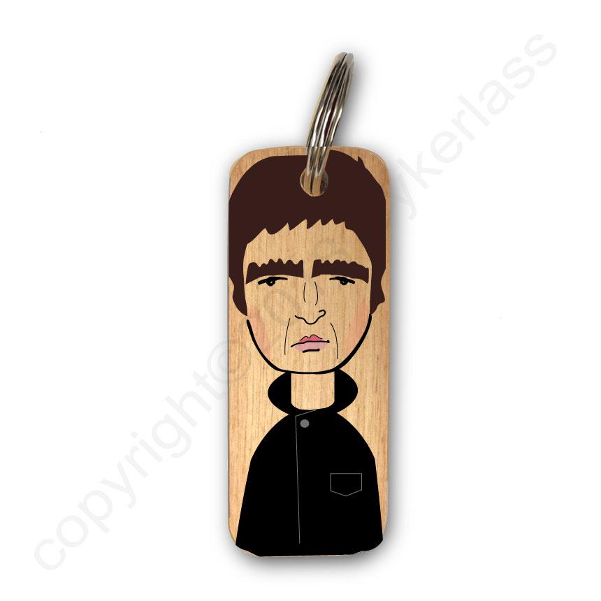 Noel Gallagher Character Wooden Keyring by Wotmalike