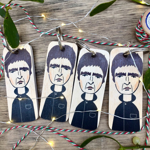 Noel Gallagher Character Wooden Keyring - RWKR1