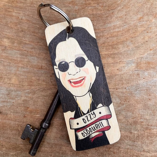 Ozzy Osbourne Character Wooden Keyring