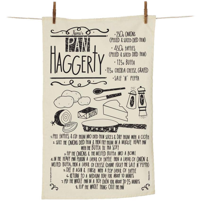 Pan Haggerty North East Recipe Tea Towel  (PHTT)