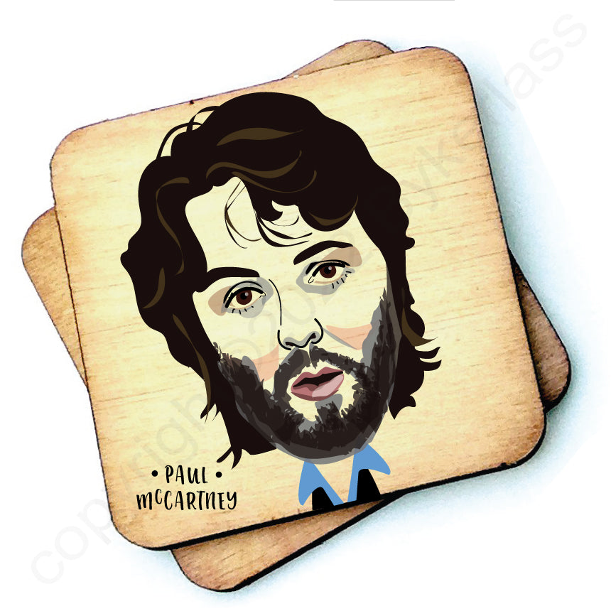 Paul McCartney (with beard) Character Wooden Coaster