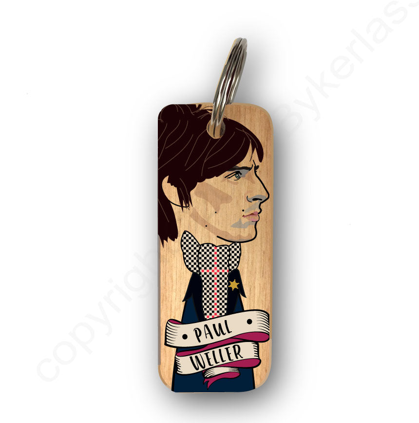 Paul Weller - Character Wooden Keyring by Wotmalike