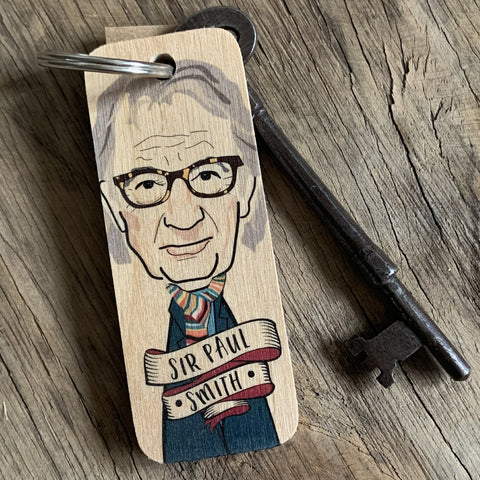 Sir Paul Smith Character Wooden Keyring - RWKR1