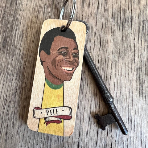 Pele Character Wooden Keyring - RWKR1
