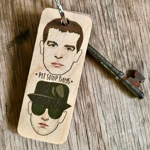 Pet Shop Boys Character Wooden Keyring - RWKR1