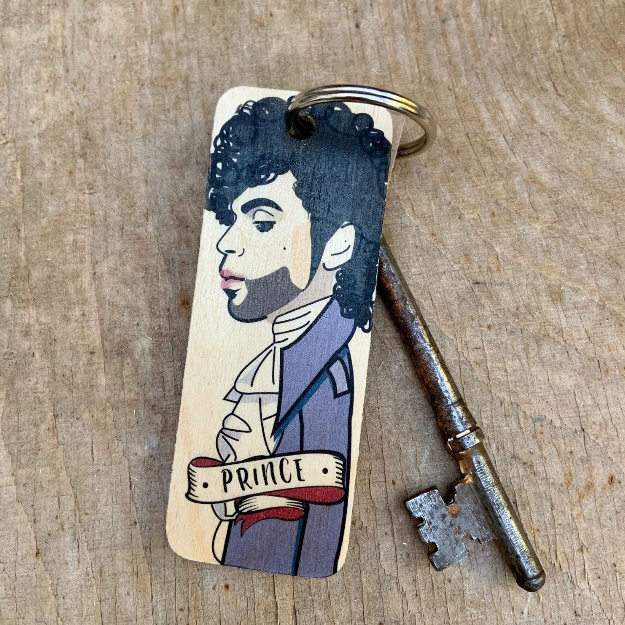 Prince Character Wooden Keyring by Wotmalike