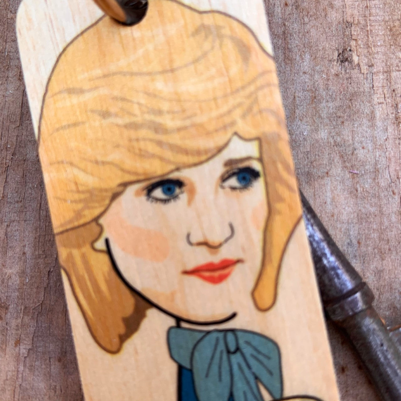 Princess Diana Character Wooden Keyring 