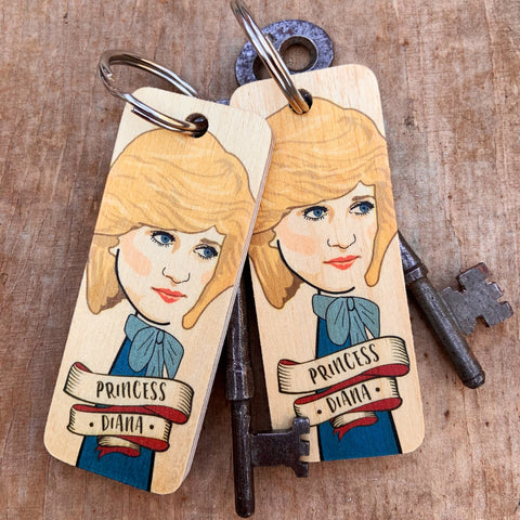 Princess Diana Character Wooden Keyring - RWKR1