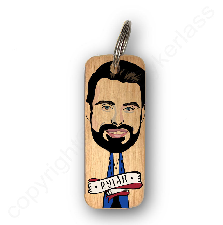 Rylan Character Wooden Keyring by Wotmalike