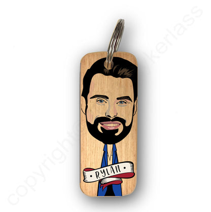 Rylan Character Wooden Keyring by Wotmalike