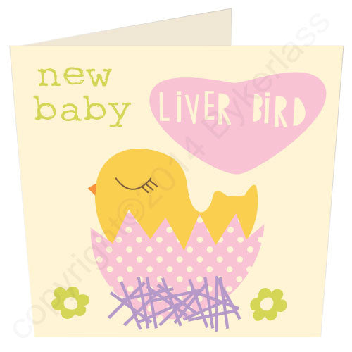 Baby Liver Bird Girl - Scouse Card