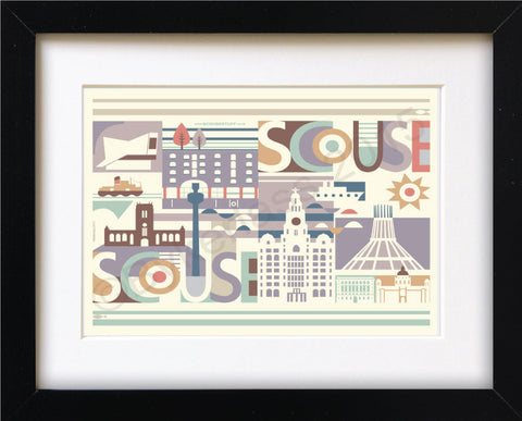 Scouse Scape Mounted Print (SSP3)