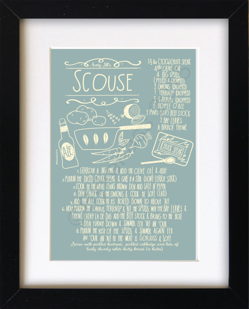 Scouse Recipe Mounted Print