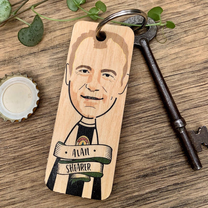 Alan Shearer Character Wooden Keyring