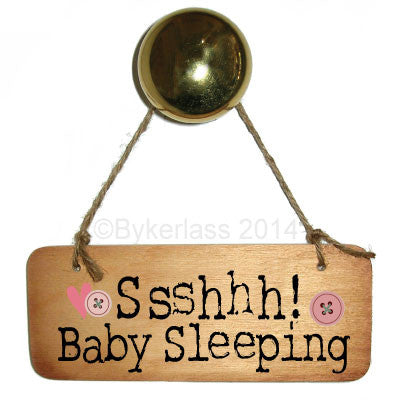 Ssshhhh Baby Sleeping (Girl) Rustic Wooden Sign