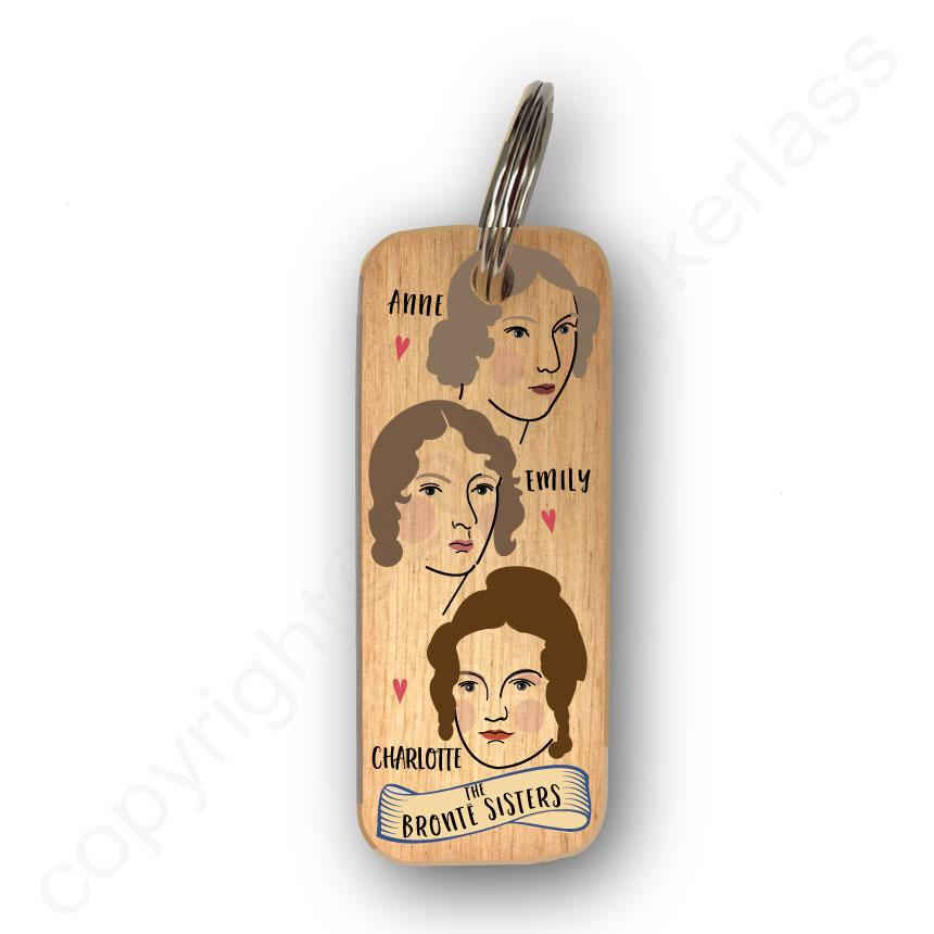 The Bronte Sisters Character Wooden Keyring by Wotmalike