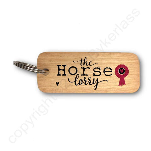 The Horse Lorry - Rustic Wooden Keyring - RWKR1
