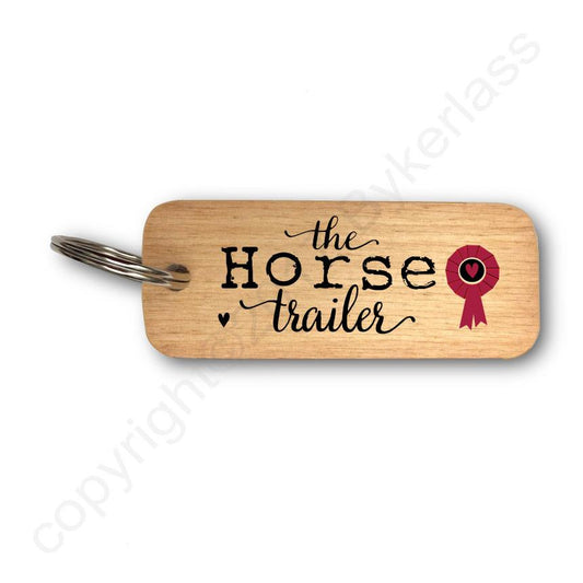 The Horse Trailer - Horse Rustic Wooden Keyring